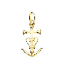 Cruz de la Camarga Colgante en Oro 18k con 23 mm. acabada en brillo l