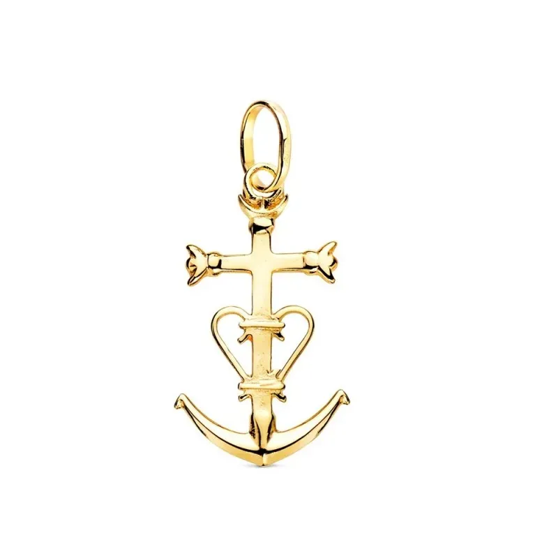 Cruz de la Camarga Colgante en Oro 18k con 23 mm. acabada en brillo l