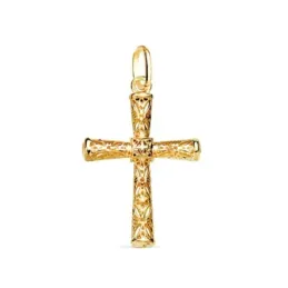 Cruz Colgante Oro 18k con 22 mm. calada con detalles de filigrana
