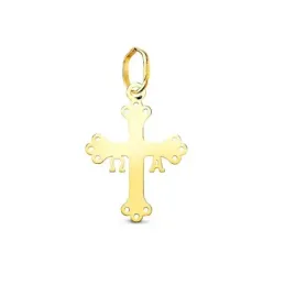 Cruz de Covadonga Colgante en Oro de 18k con 18 mm. Alpha y Omega lis