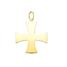 Cruz Templaria Colgante en Oro de 18k con 22 mm. lisa