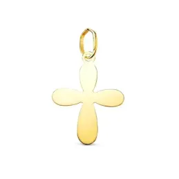 Cruz de Bautismo Colgante en Oro de 18k con 18 mm. lisa plana