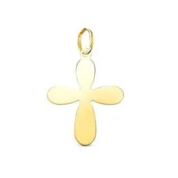 Cruz de Bautismo Colgante Oro de 18k con 22 mm. lisa con brillo plana
