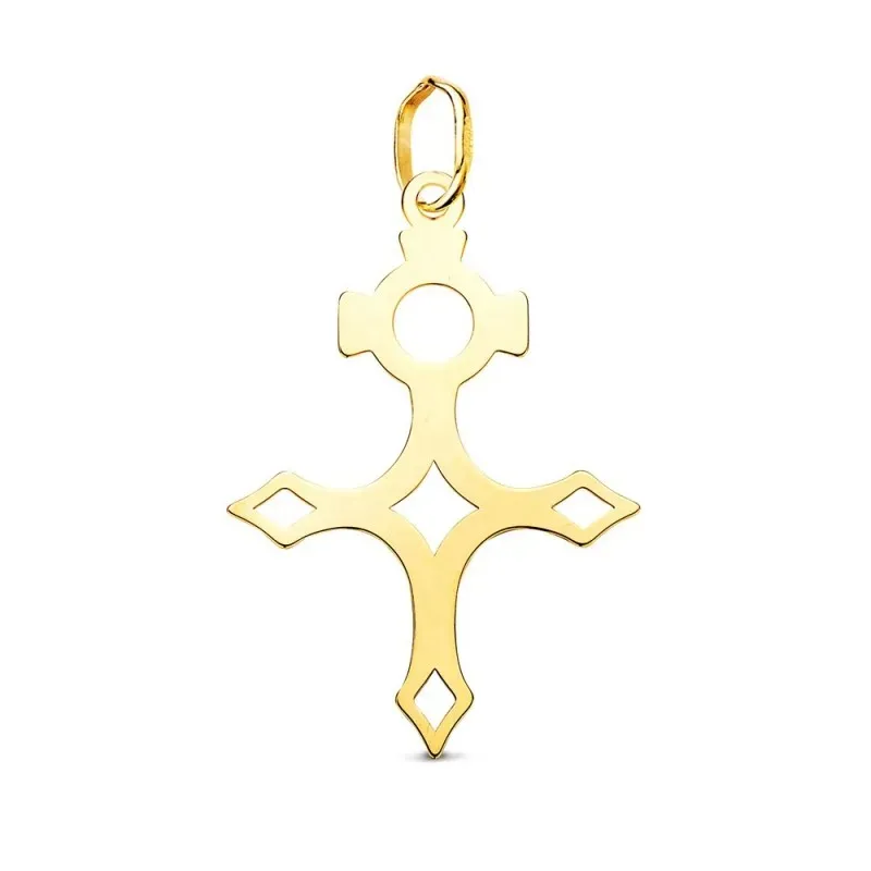 Cruz del Sur Colgante Oro 18k de 27 mm. lisa con brillo calada
