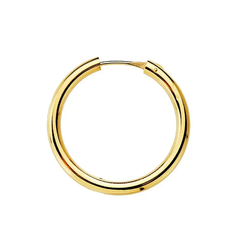 Aro Pendiente Suelto en Oro de 18k con 24 mm. redondo liso