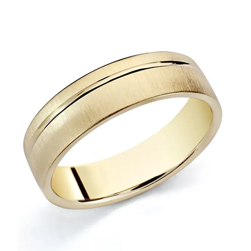 Alianza oro 18k mate brillo 5,5mm. [8061GR]