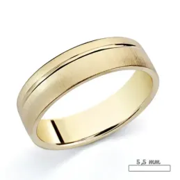 Alianza oro 18k mate brillo 5,5mm. [8061GR]
