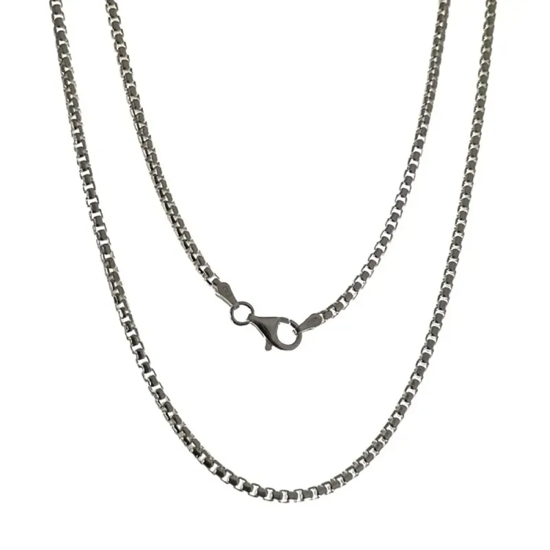 Cadena plata Ley 925m unisex 50 cm. veneciana redonda ancho eslabón 2