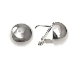Pendientes plata Ley 925m media bola 18 mm. Lisos [AB4947]