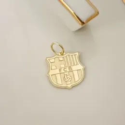 Fútbol Club Barcelona Colgante Plata Ley 925m chapado oro macizo 18 m