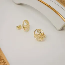 Trisquel Pendientes en Plata de Ley 925m chapados en oro de 12 mm. a