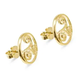 Trisquel Pendientes en Plata de Ley 925m chapados en oro de 12 mm. a