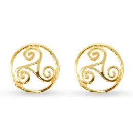 Trisquel Pendientes en Plata de Ley 925m chapados en oro de 12 mm. a