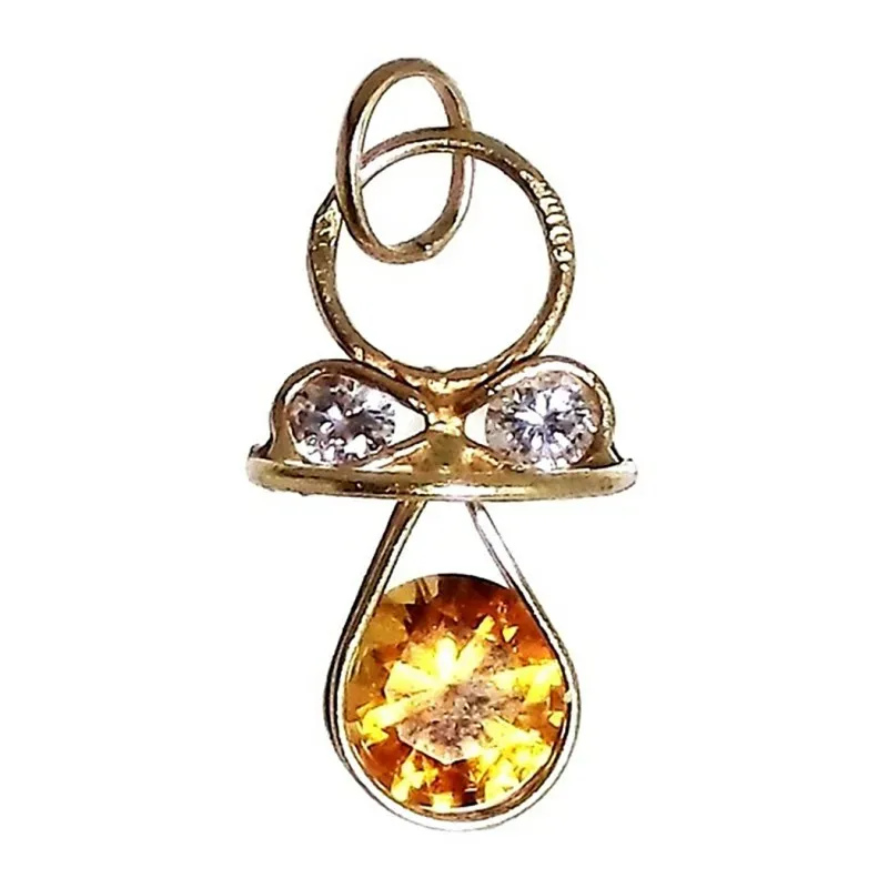 Colgante oro 18k chupete circonitas [4953]
