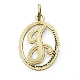 Colgante oro 18k inicial letra J 21mm. [7465]
