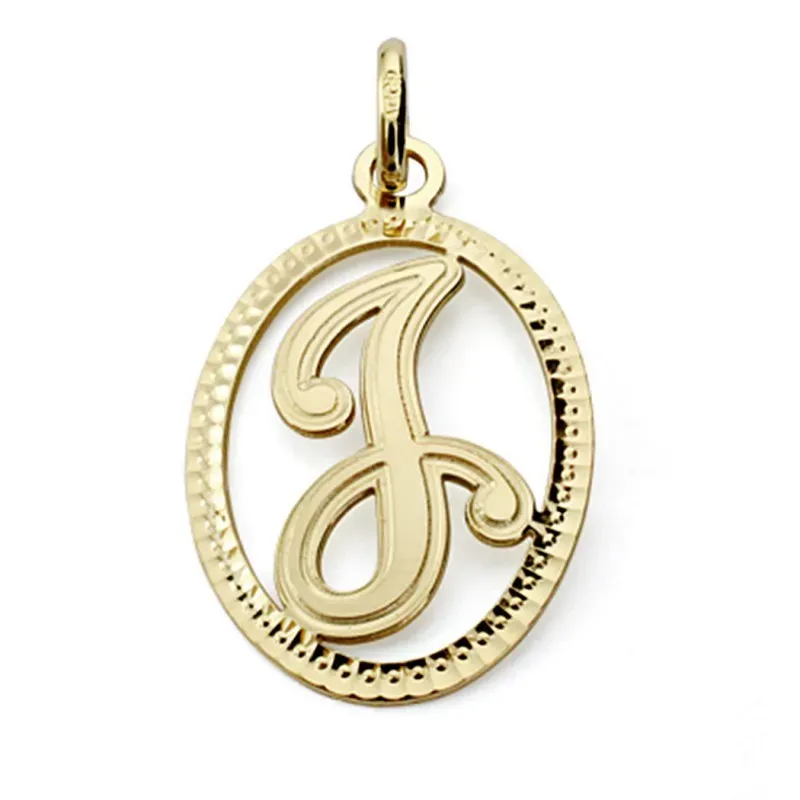 Colgante oro 18k inicial letra J 21mm. [7465]