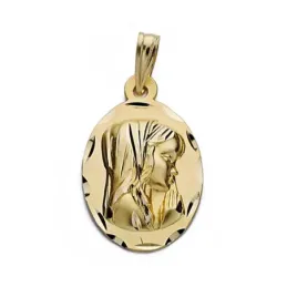 Medalla oro 18k Virgen Niña 19mm. ovalada [9096]