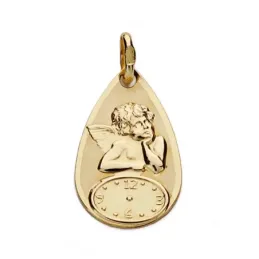 Medalla oro 18k ángel reloj 18mm. [AA0063]