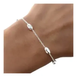 Pulsera Plata Ley 925 motivo formas ovaladas toneles cadena forzada 1