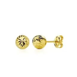 Pendientes Oro 18k mujer 6 mm. bola tallada