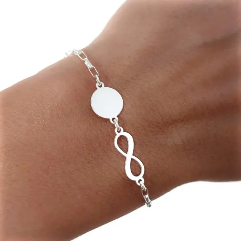 Pulsera plata Ley 925m mujer 17 cm. cadena forzada alargada detalle i
