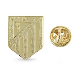 Atlético de Madrid Pin 18 mm. Plata Ley 925m chapado oro escudo actua