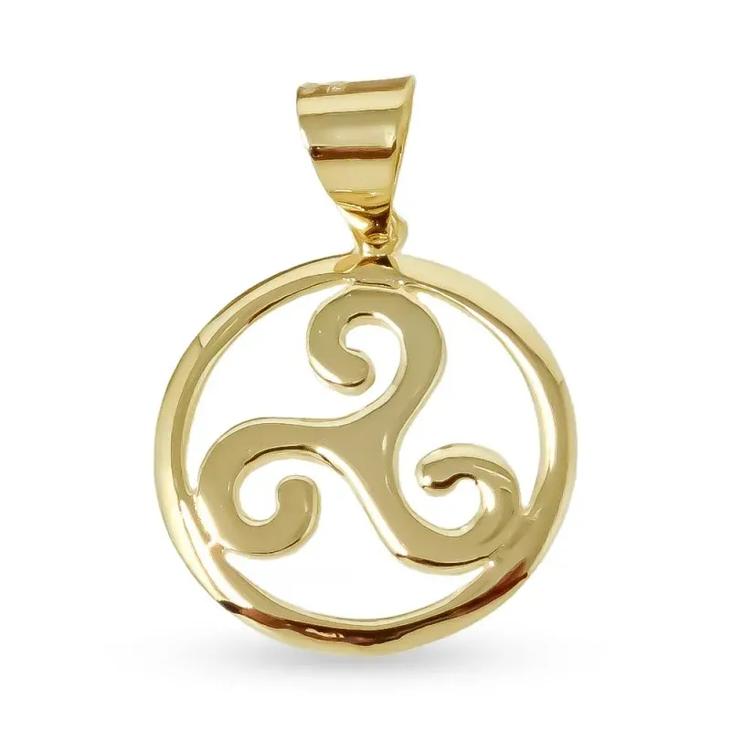 Trisquel Amuleto Colgante 25 mm. en Plata de Ley 925m chapado en oro