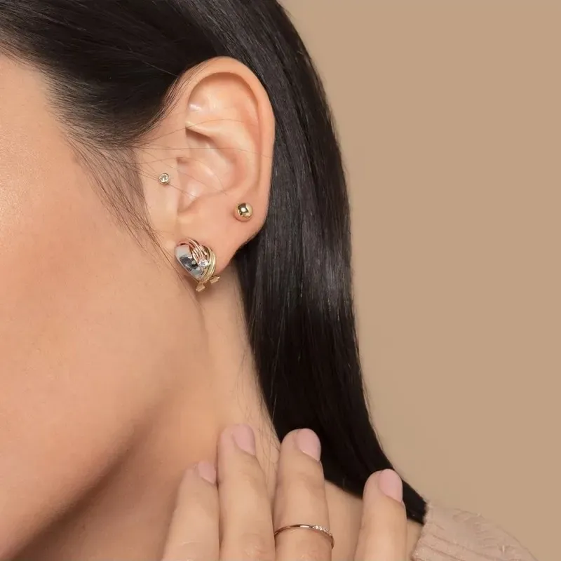 Pendientes oro 18k bola lisa 6mm. [AB3208]