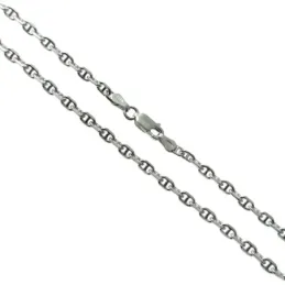 Cadena plata Ley 925m modelo forzada marina 50cm. lisa cierre mosquetón