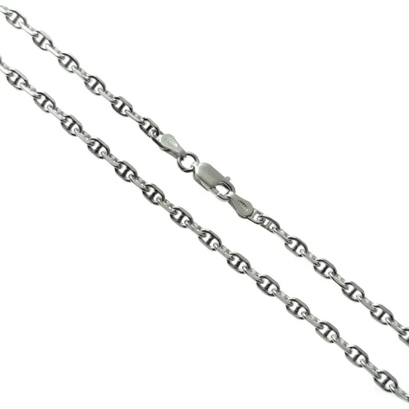 Cadena plata Ley 925m modelo forzada marina 50cm. lisa cierre mosquetón