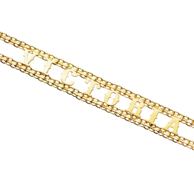 Pulsera en Oro de 18k con 19 cm. nombre personalizable detalle elefan
