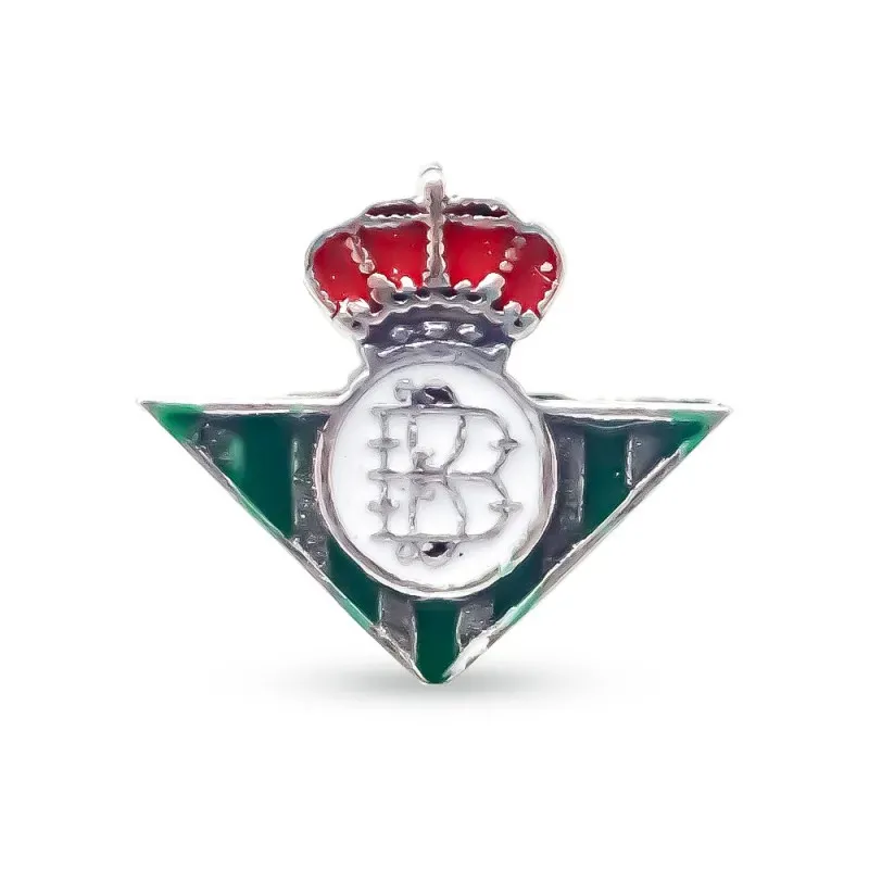 Real Betis escudo charm icono plata Ley 925m 12mm. esmaltado color tr