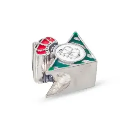 Real Betis escudo charm icono plata Ley 925m 12mm. esmaltado color tr