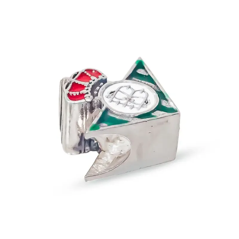 Real Betis escudo charm icono plata Ley 925m 12mm. esmaltado color tr