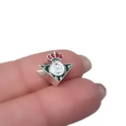 Real Betis escudo charm icono plata Ley 925m 12mm. esmaltado color tr