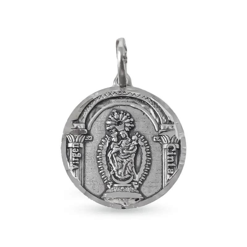 Virgen de la Cinta Patrona Huelva Medalla Plata Ley 925m maciza 13 mm