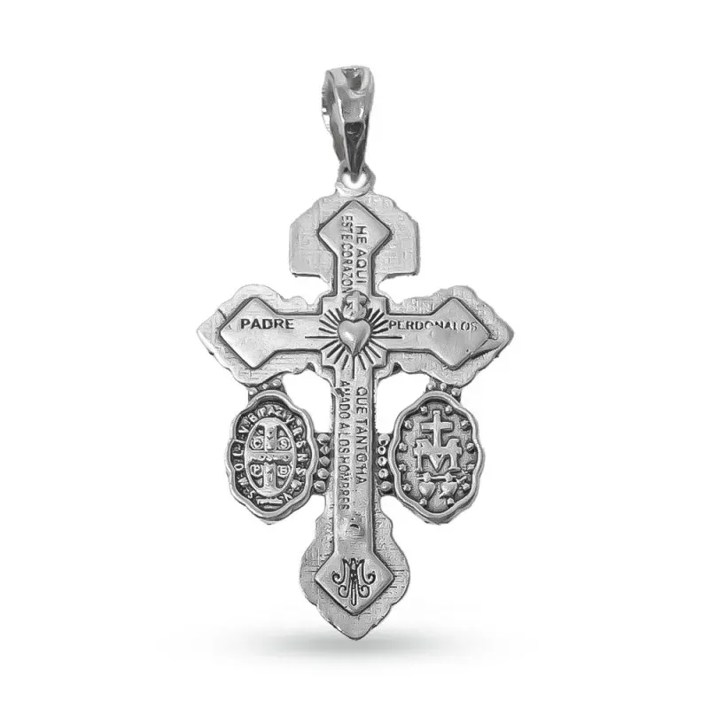 Cruz del Perdón Colgante Plata Ley 925m maciza 36 mm. JESÚS DE NAZARE