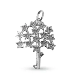 Biznaga Colgante Plata Ley 925m macizo 34 cm. detalles flor jazmín ta