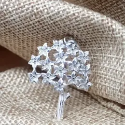 Biznaga Colgante Plata Ley 925m macizo 34 cm. detalles flor jazmín ta