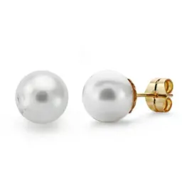 Pendientes oro 18k perla australiana 10mmm. [AA0088]