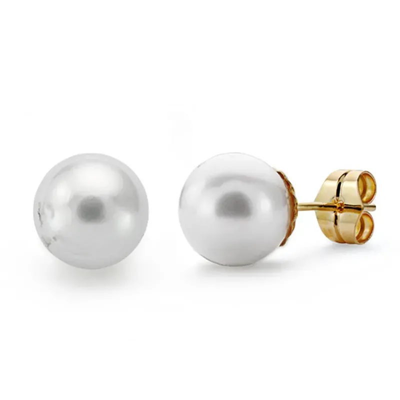 Pendientes oro 18k perla australiana 10mmm. [AA0088]