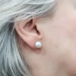 Pendientes oro 18k perla australiana 10mmm. [AA0088]