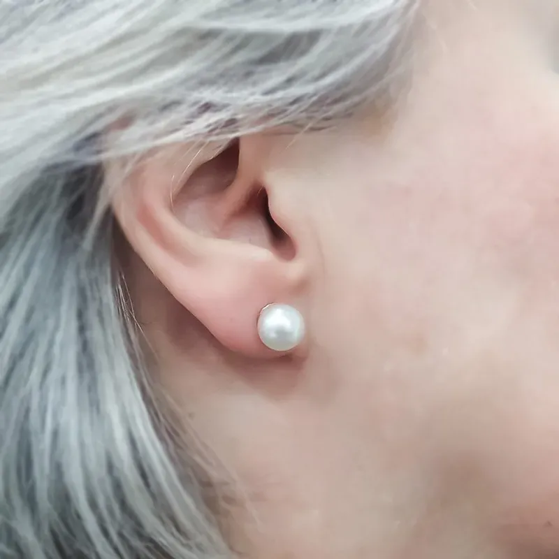 Pendientes oro 18k perla australiana 10mmm. [AA0088]