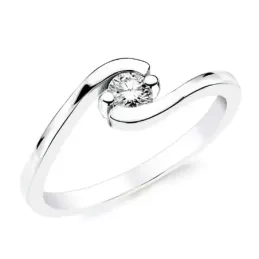 Solitario oro blanco 18k 1 diamante brillante 0,200ct. [AB2836]