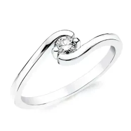 Solitario oro blanco 18k 1 diamante brillante 0,150ct. [AB2835]