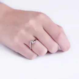 Solitario oro blanco 18k 1 diamante brillante 0,150ct. [AB2835]