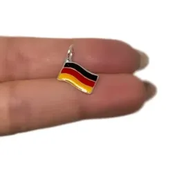 Bandera de Alemania en Plata de Ley 925m con 14 mm. esmaltada color