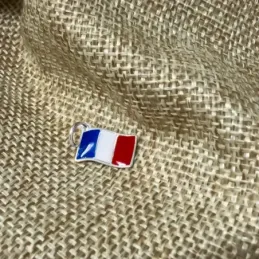 Bandera de Francia en Plata de Ley 925m con 14 mm. esmaltada color