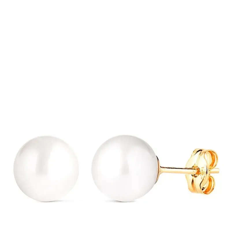 Pendientes Oro de 18k con perla cultivada de 8 mm.