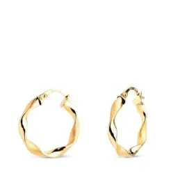 Aros Pendientes en Oro 18k huecos de 20 mm. ancho de 3 mm. reliados m
